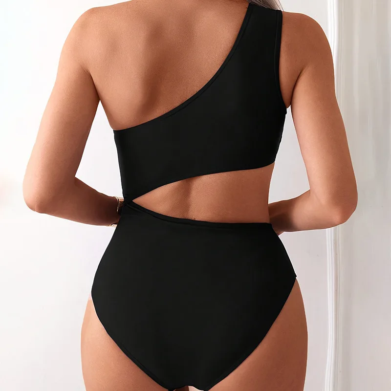 2025 Must-Have One-Piece Swimsuit Conservative Women's Sophisticated Bikini Set European & American Sexy One-Shoulder Beachwear