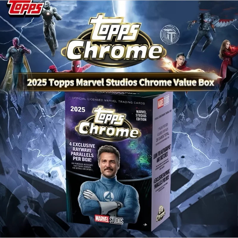 

Hot Topps 2026 Marvel Cinema Chrome Value Boxes Marvel Collectible Cards Desktop Decoration Toys Holiday Birthday Gifts For Fans