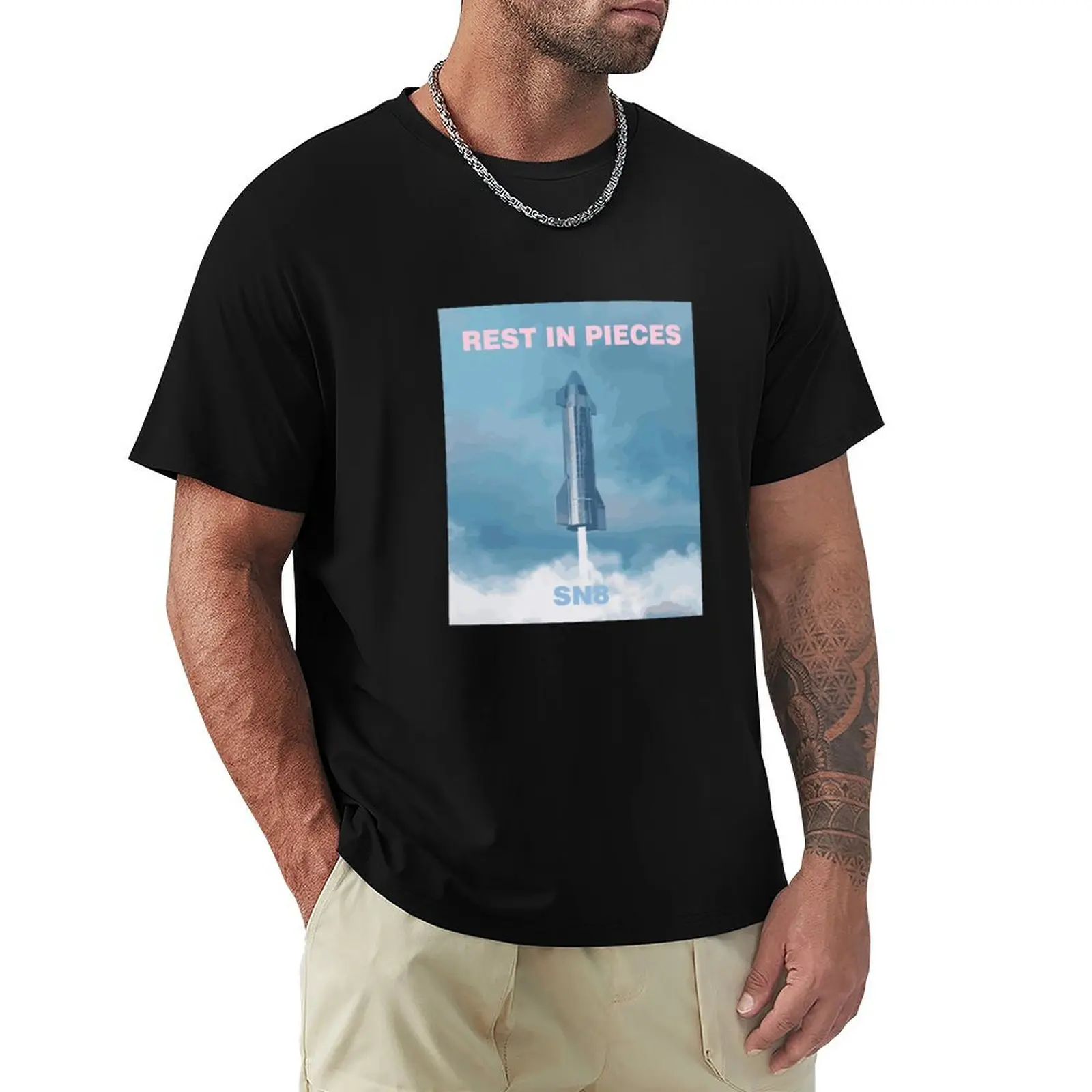 

Rest In Pieces, SN8 Shirt Rest In Peace Starship SN8 RIP T-Shirt Soft Basic Cotton Short Sleeve Tee