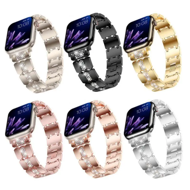 

For Apple Watch Luxury Straps Ladies Apple Watch Ultra Bands 49 45 44 42 41 40 38mm Metal Bling iwatch Belt Bracelet Watchbands