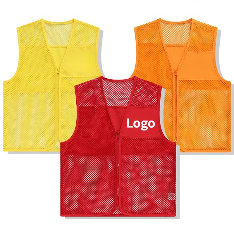 

Spring and Summer Breathable Mesh Advertising Volunteer Vest Casual Women and Men Custom Logo Printing Logo Work Clothes