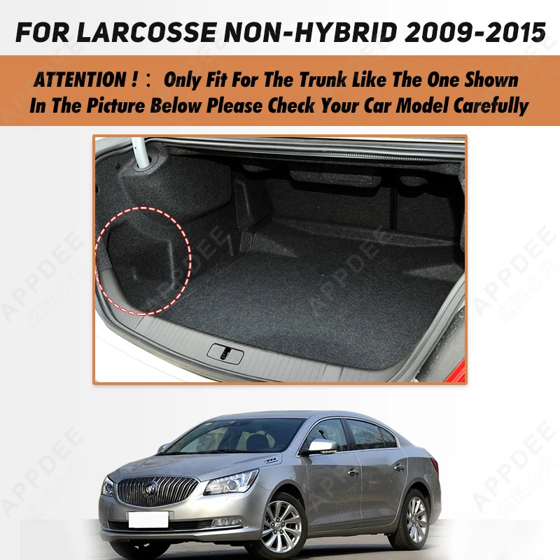 Full Coverage Trunk Mat For Buick Larcosse Non-hybrid 2009-2015 14 13 12 11 10 Car Boot Cover Pad Interior Protector Accessories