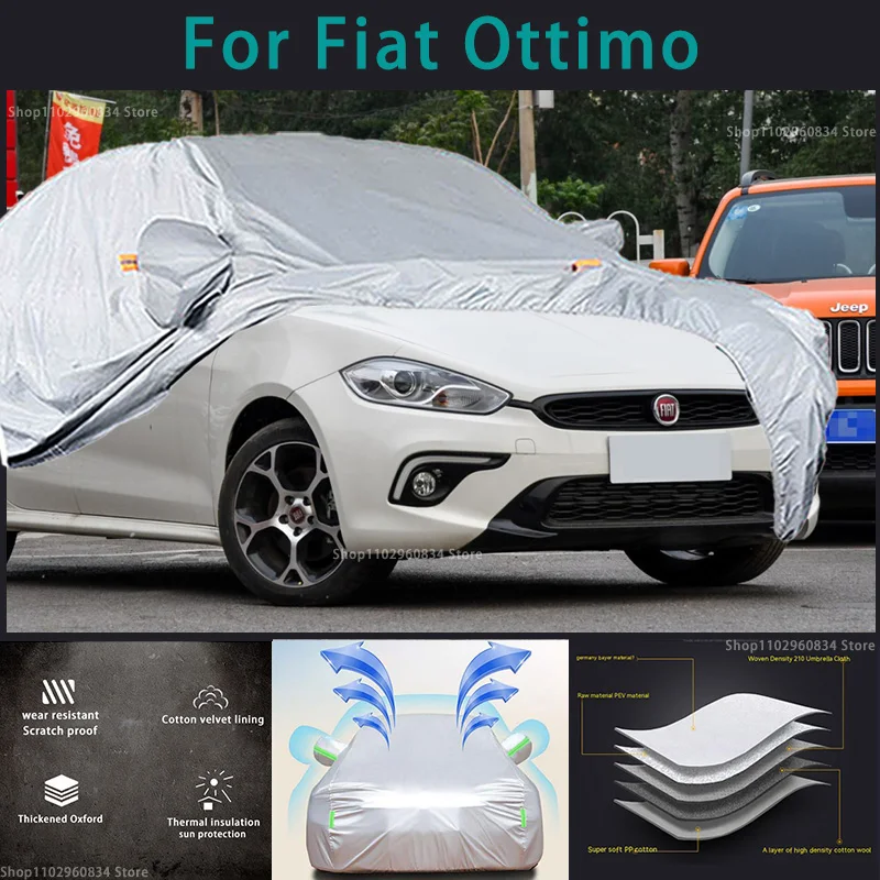 

For Fiat Ottimo 210T Waterproof Full Car Covers Outdoor Sun uv protection Dust Rain Snow Protective Auto Protective cover