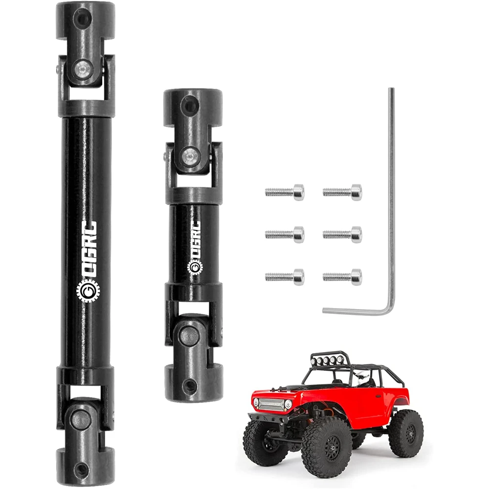 Esilun 2Pcs Center Driveshaft Steel Drive Shaft for Axial SCX24 Deadbolt AXI90081 Upgrate Accessories