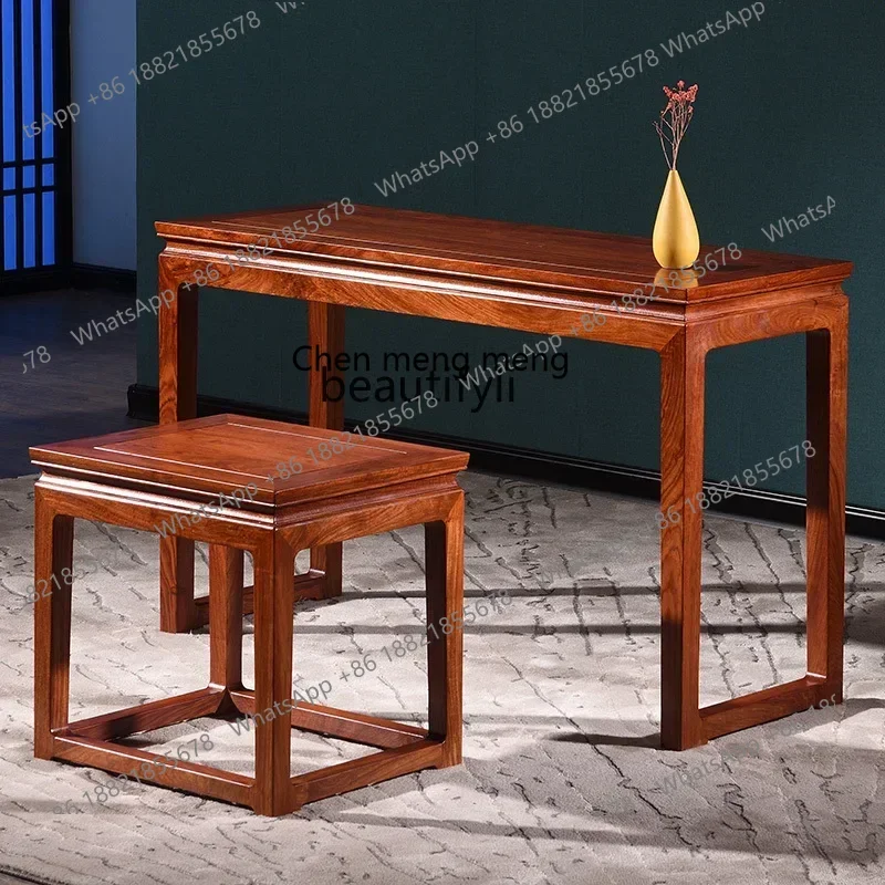 E153 Red Xylophone Desks and Chairs Resonance Paiono Table Log Guzheng Zen Rosewood Calligraphy Table