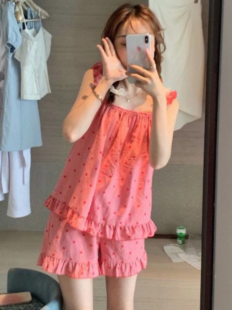 

M-4XL пижамные комплекты женские клетчатые милые удобные школьницы домашняя одежда летняя креативная универсальная индивидуальная корейская простая одежда