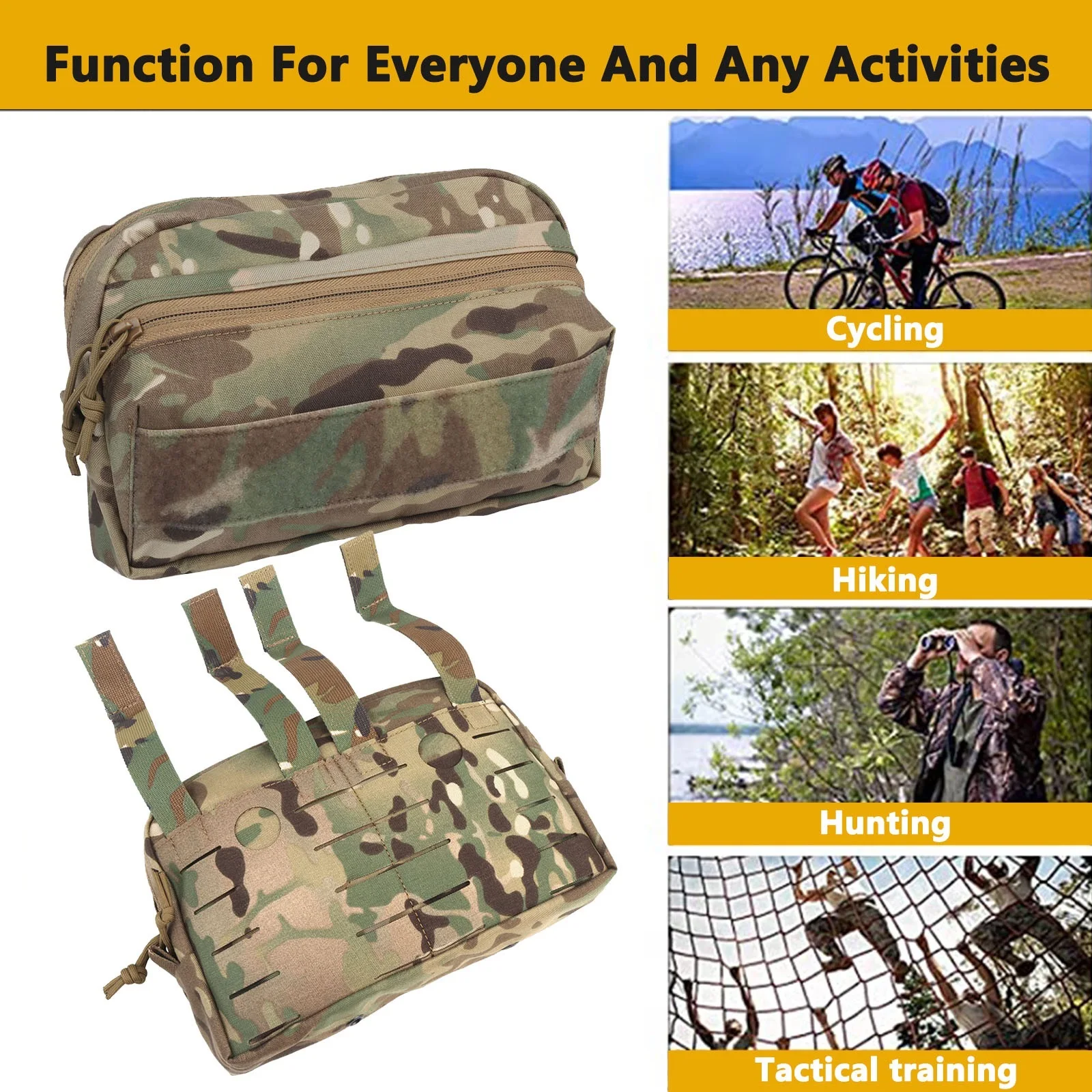 Tactical CCS Pouch Double Zipper Waist Pack Hunting Vest Accessories Tools Pouch CS Airsoft Organizers Recycling Bag