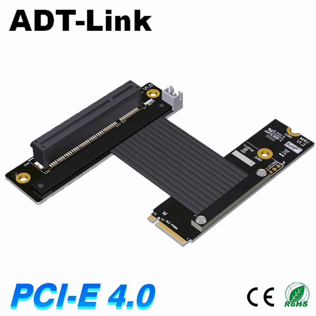 

Адаптер-удлинитель M.2 NVMe на PCI-E X8, перемычка M.2 NVMe на PCIe X8 для видеокарты LAN RAID SSD M2 M-Key, Удлинительный кабель PCIe4.0 X4