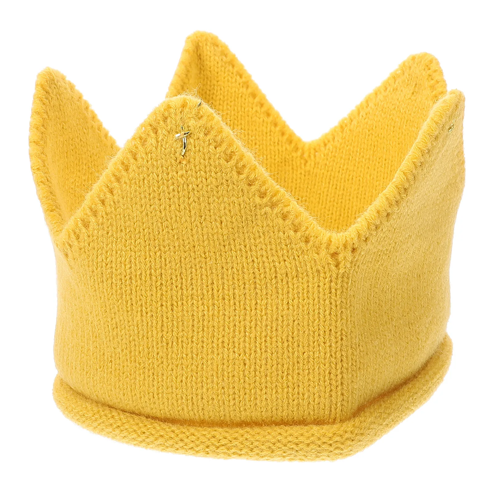 

Knitted Crown Hats for Kids Baby Crown Fabric Birthday Hats Girls Soft Stretchy Warm Stylish Party Hat Customizable Fits Boys