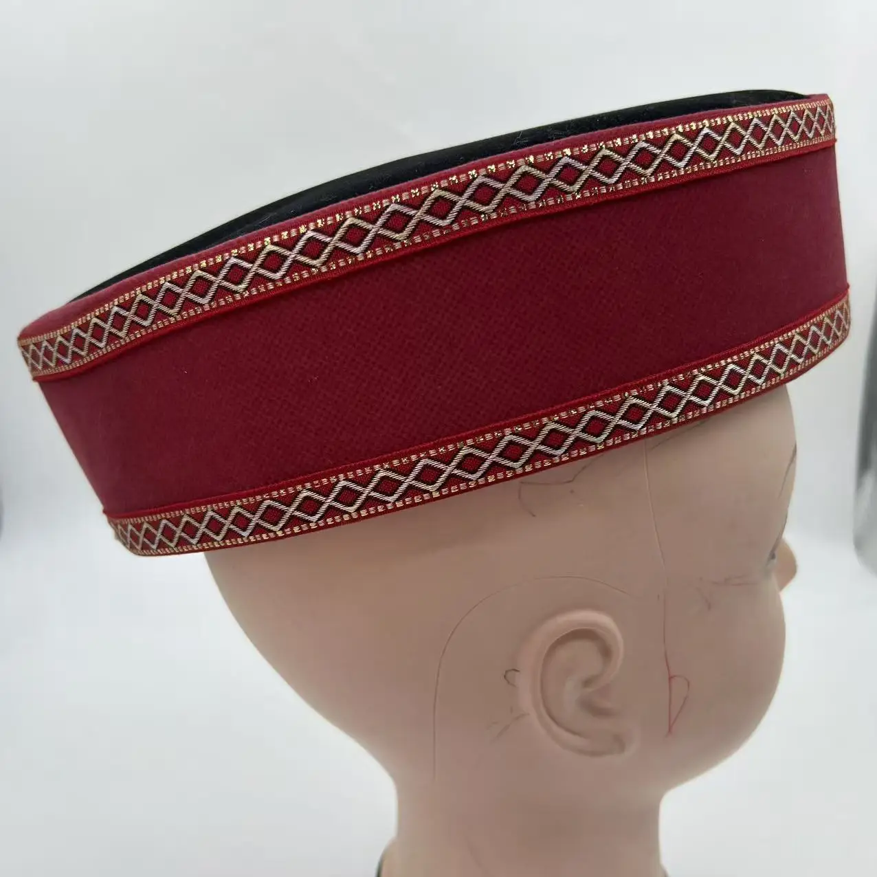 شحن مجاني قبعة قارب ماليزية قبعات إسلامية للرجال ملابس ضريبة تركيا قطن كيبا إسلامي كوفي أحمر للحفلات توبي 03619