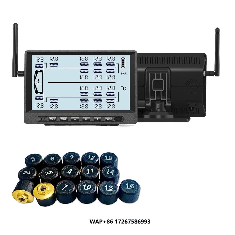 

16-Wheel TPMSUniversal Tire Pressure for Vehicles with Solar Charging Wireless External Tire Pressure