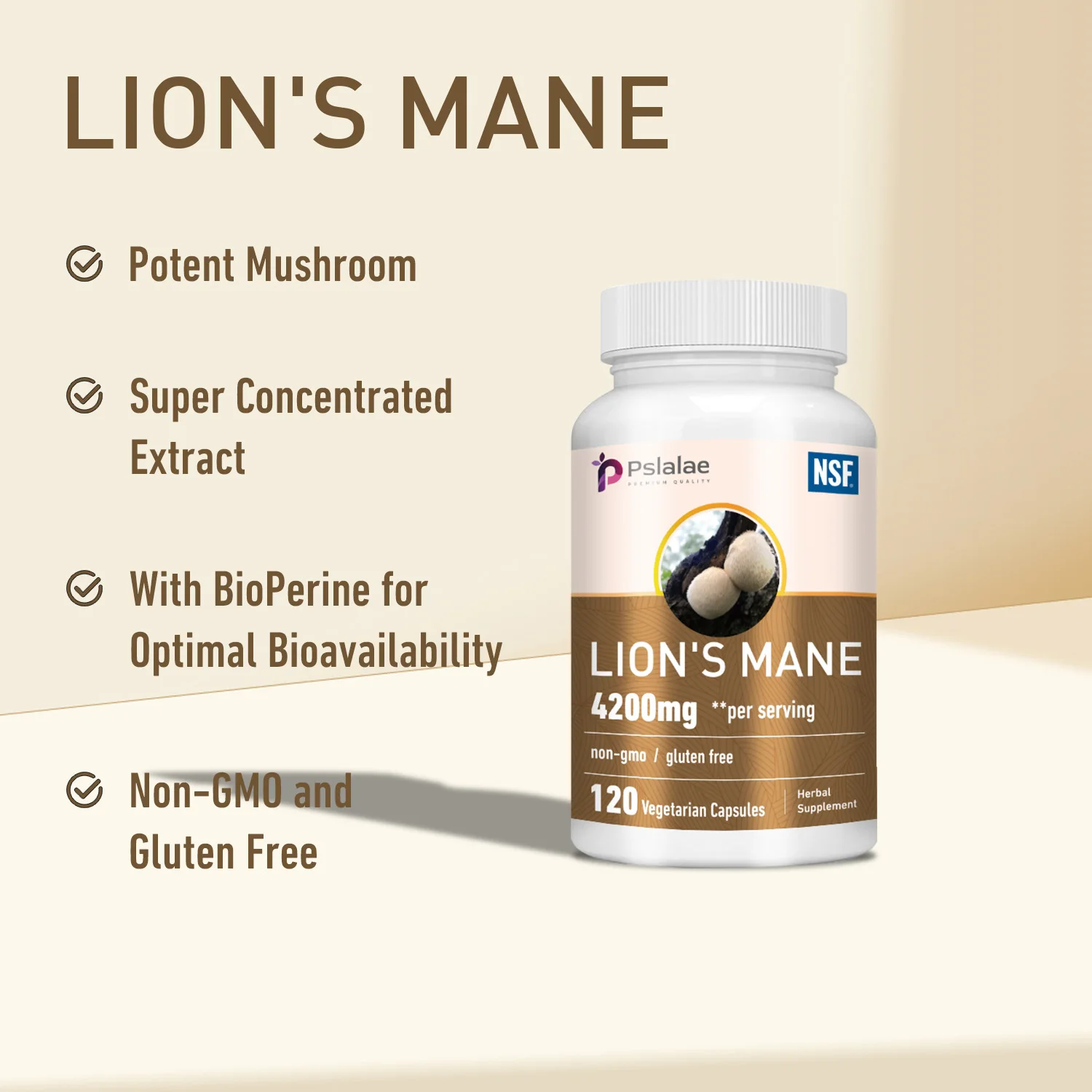 Lions Mane - Immune System Booster, Improve Memory, Protect Brain Nerves, Relieve Stress