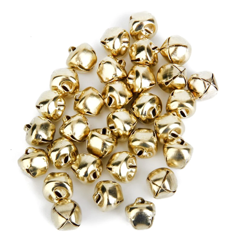 Metal Jingle Bells for Christmas Decoration Jewellery Making Craft 10mm Pack of Approx. 100pcs Golden