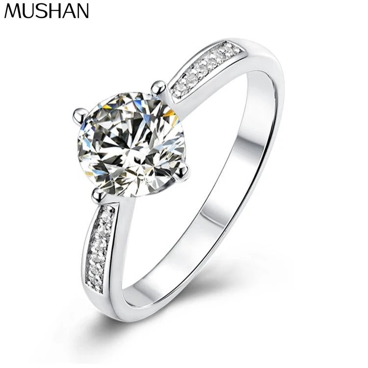 

Ювелирные изделия MuShan: Роскошное кольцо из стерлингового серебра 925 пробы с муассанитом VVS, позолоченное 18-каратным золотом, патент MST, для невесты