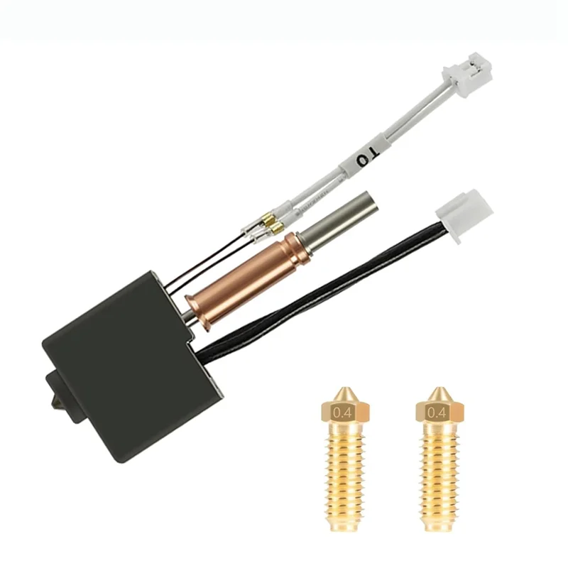 A34M-Hotend Kit For Anycbic Kobra 3,3D Printer Heating Block Print Head Hot End With 2PCS 0.4Mm Brass Nozzle For Kobra 3