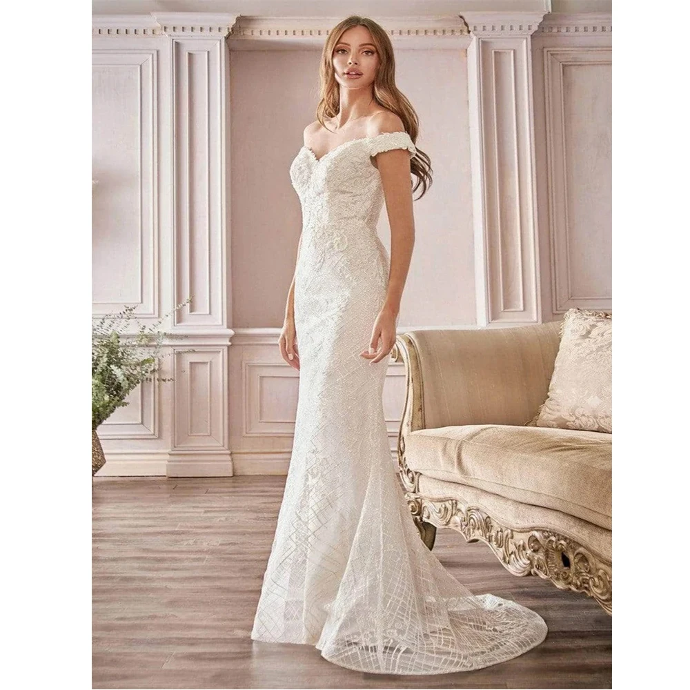 

DRESS FORU Classic Sexy Evening Dress Lace for Floor-Length Sweetheart Off the Shoulder Prom Dress Robes De Soirée Customized
