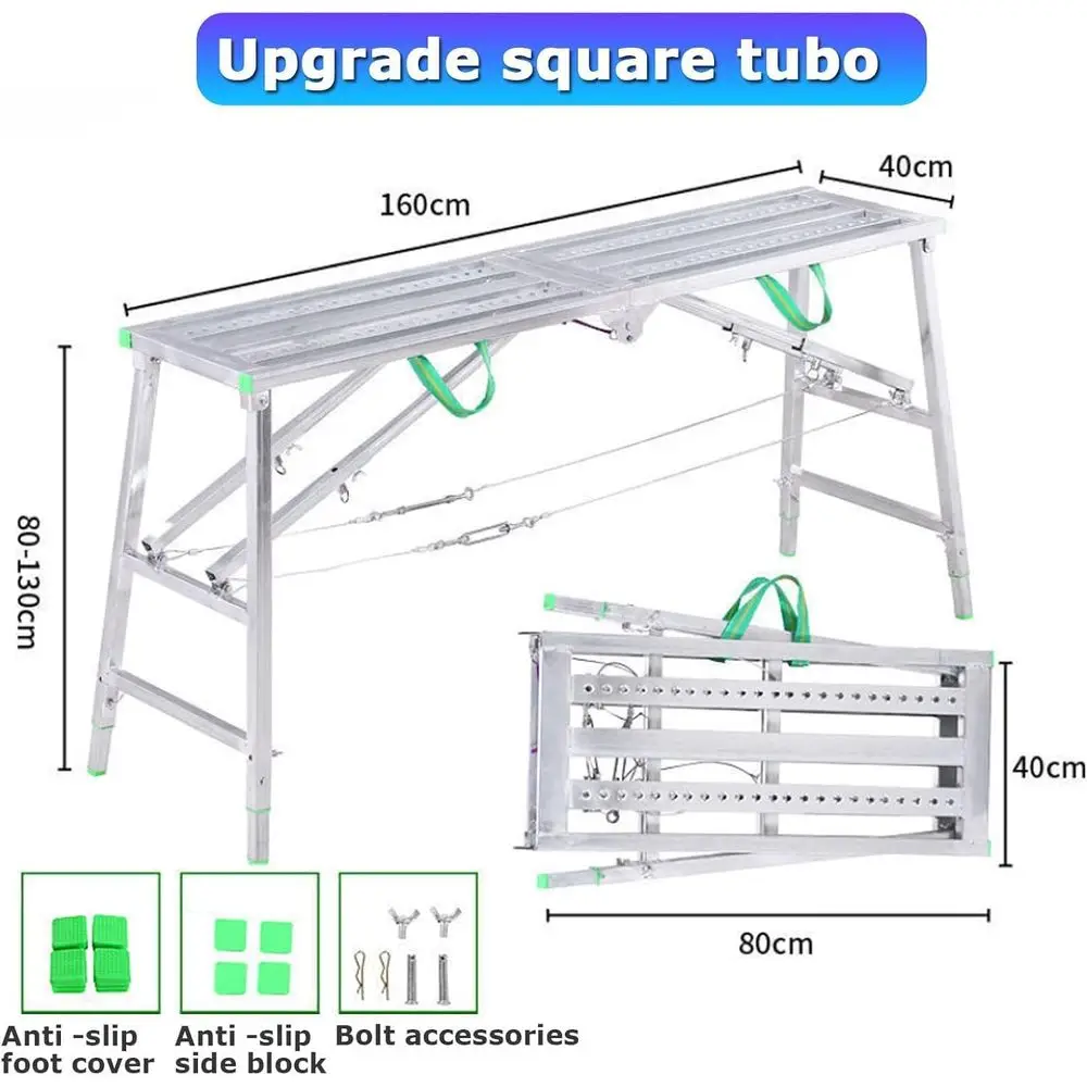 Height Adjustable Multipose Scaolding Work Platform for Washing Vehicles, Cleaning, and DIY Maintenance