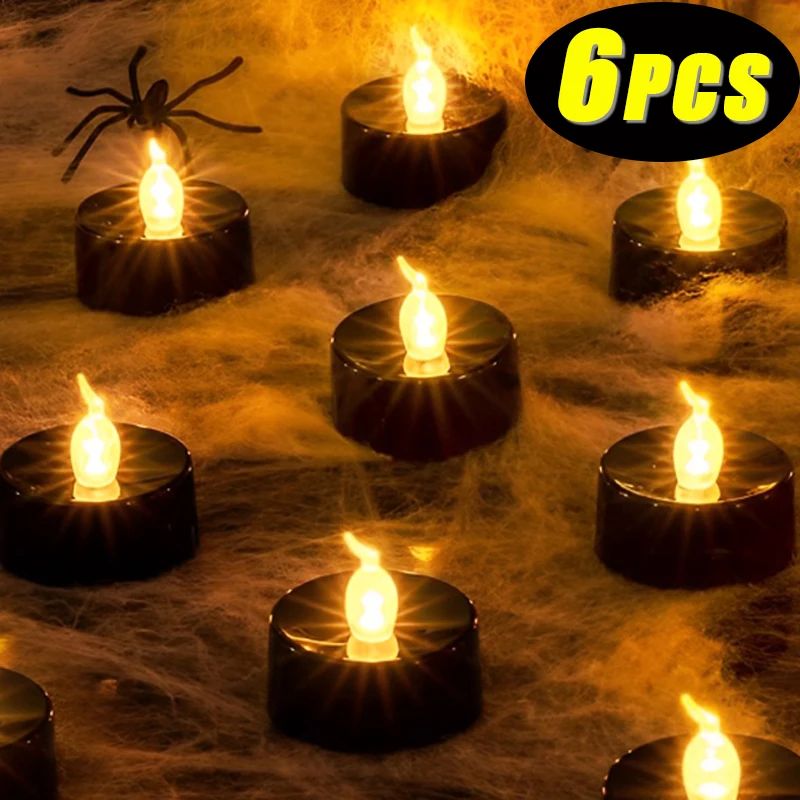 6/1PCS LED Flameless Candles Light Battery Operated Electric Romantic Tealights For Halloween Xmas Wedding Party Decors Lighting