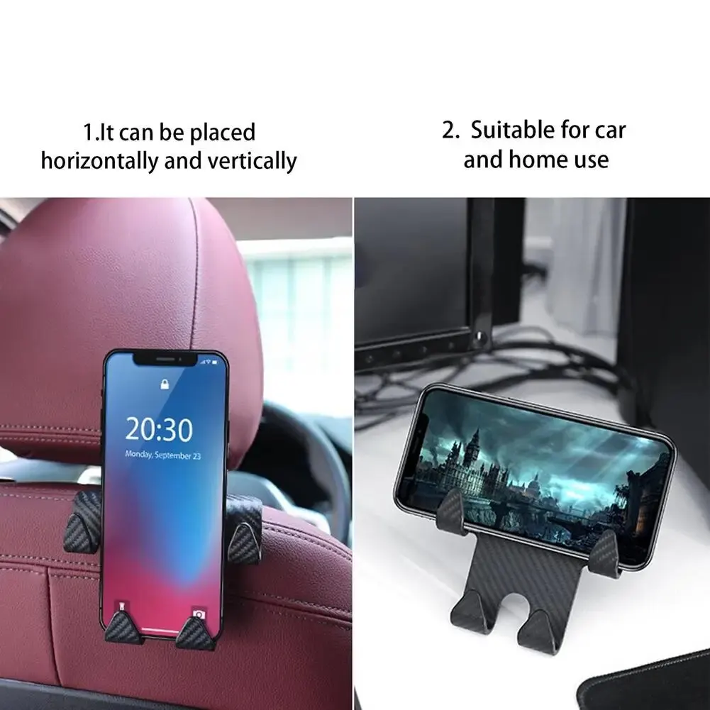 Car Headrest Hook Phone Holder Inner Rear Mount Seat Back Hanger Multi-functional Clips Bracket For Bags Hats