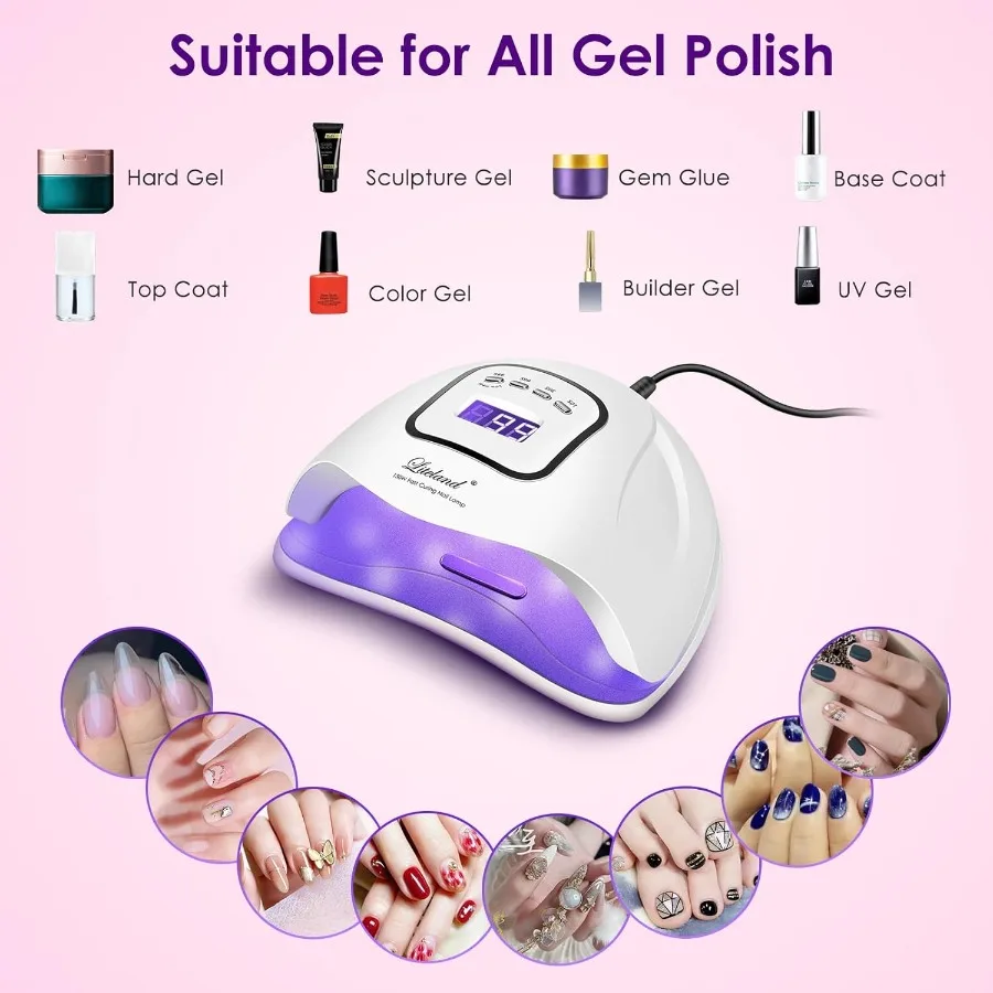 UV Gel Nagellamp150W UV Nageldroger LED Licht voor Gel Polish4 Timers Professionele Nail Art Accessoires Curing Teennagels