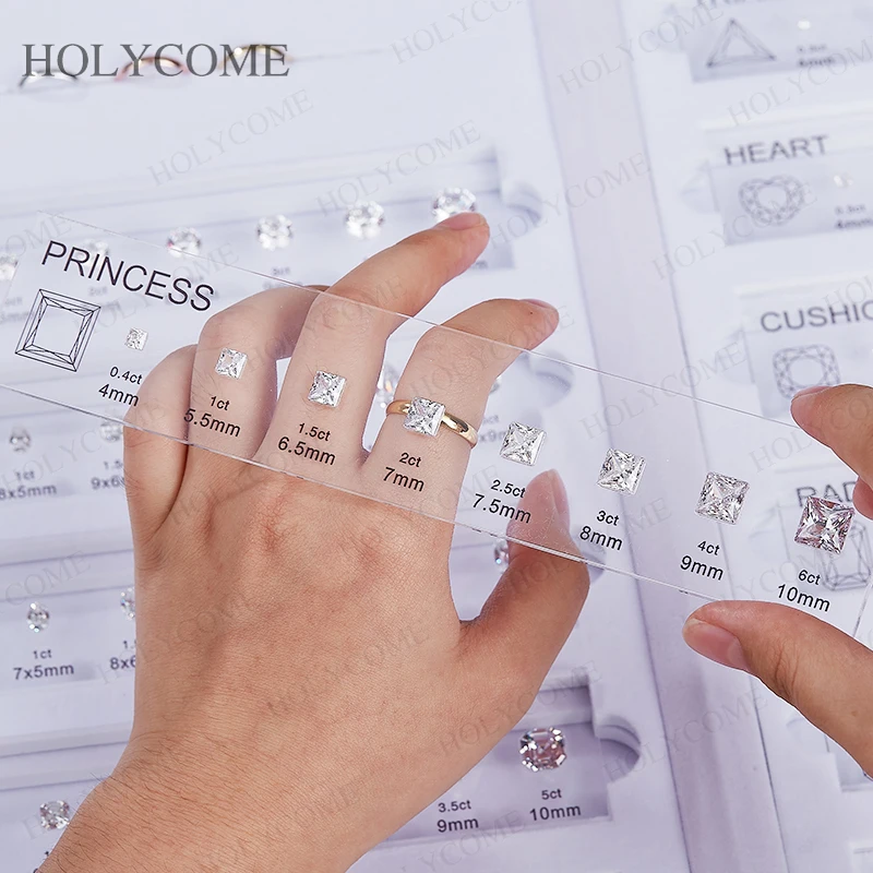 Custom Comparison Chart Kit Set Reference Various Fancy Shapes Gemstone 5A Cubic Zirconia Diamond Carat Sizes for Jewelry Store