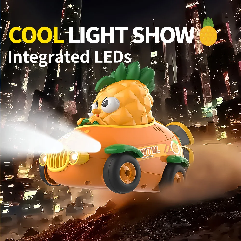 Y02 子供用リモコンカー シミュレーションフルーツ アナナス オフロード車 ライト付き RCレーシングカー キッズ クリスマス おもちゃ