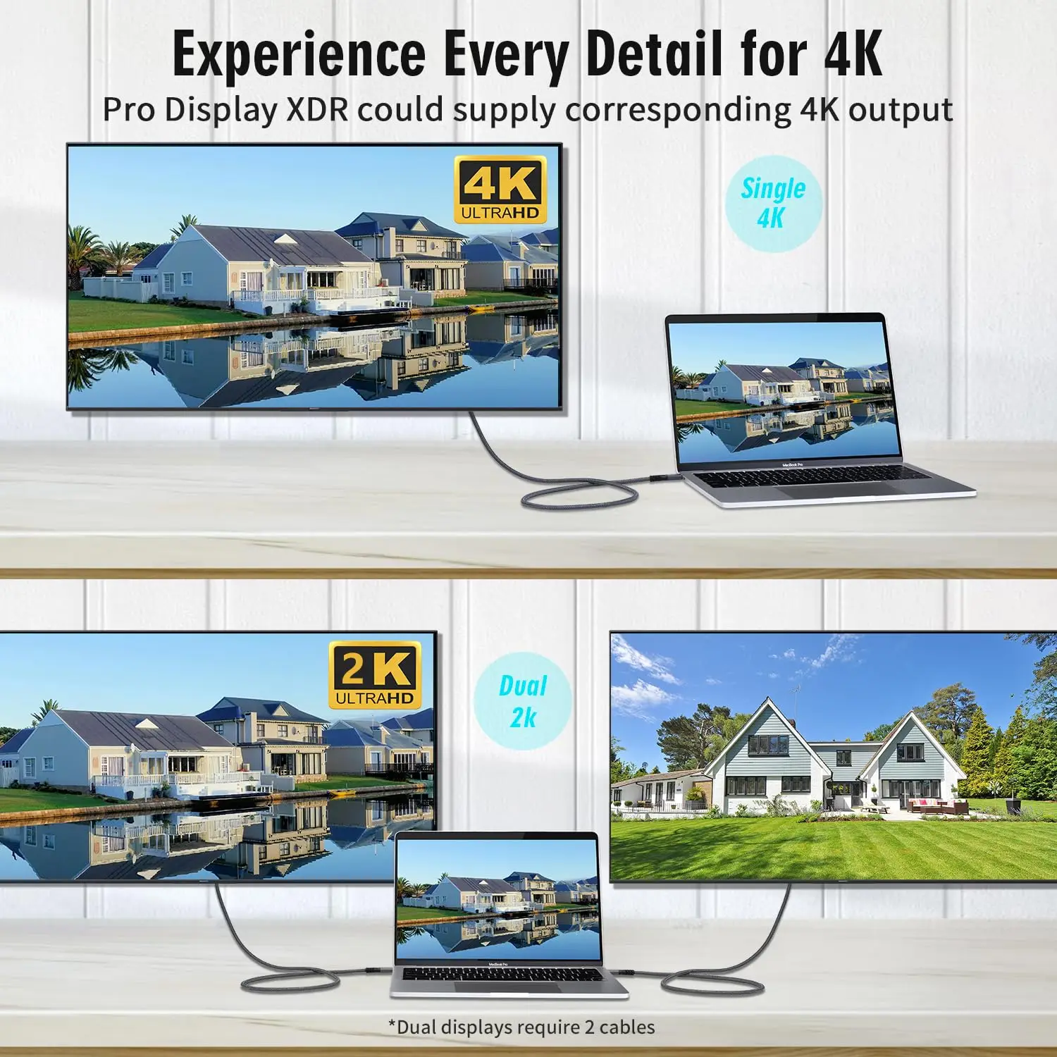 Cable USB C 3,2 Gen 2, extensión de 240W, Cable de vídeo 4K macho a macho, carga de datos de 20Gbps con SSD externo, 2 uds./lote