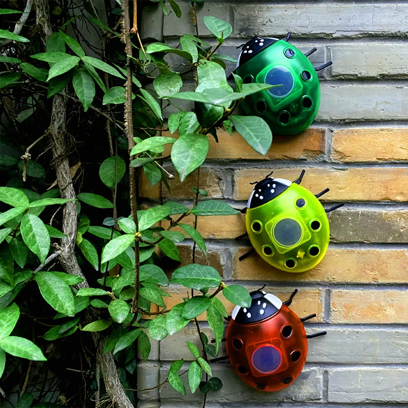 Ladybug  Garden Solar Lights Outdoor Waterproof Sun Lamp Backyard Landscape Lawn Deck Tree Faces Decor Solar Powered Fence Lamp