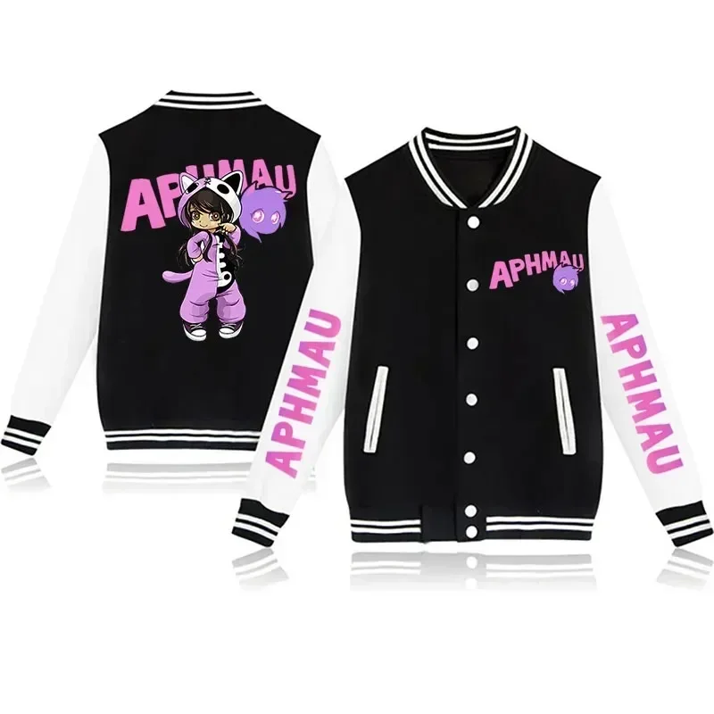 

2024 Fashion New Jackets Aphmau Print Men's and Women's Baseball Jacket Anime Streetwear Tops Hip Hop Outwear