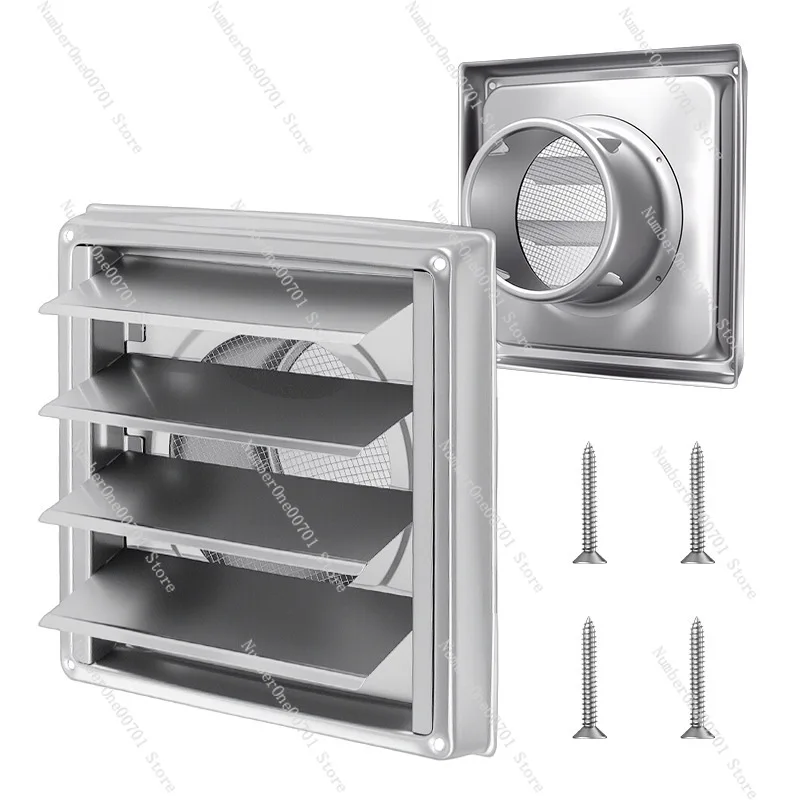 4/5/6 Inch Round Dryer Vent Cover, Stainless Steel Louvered Hood, External Wall Grille Cap for Outdoor Ventilation