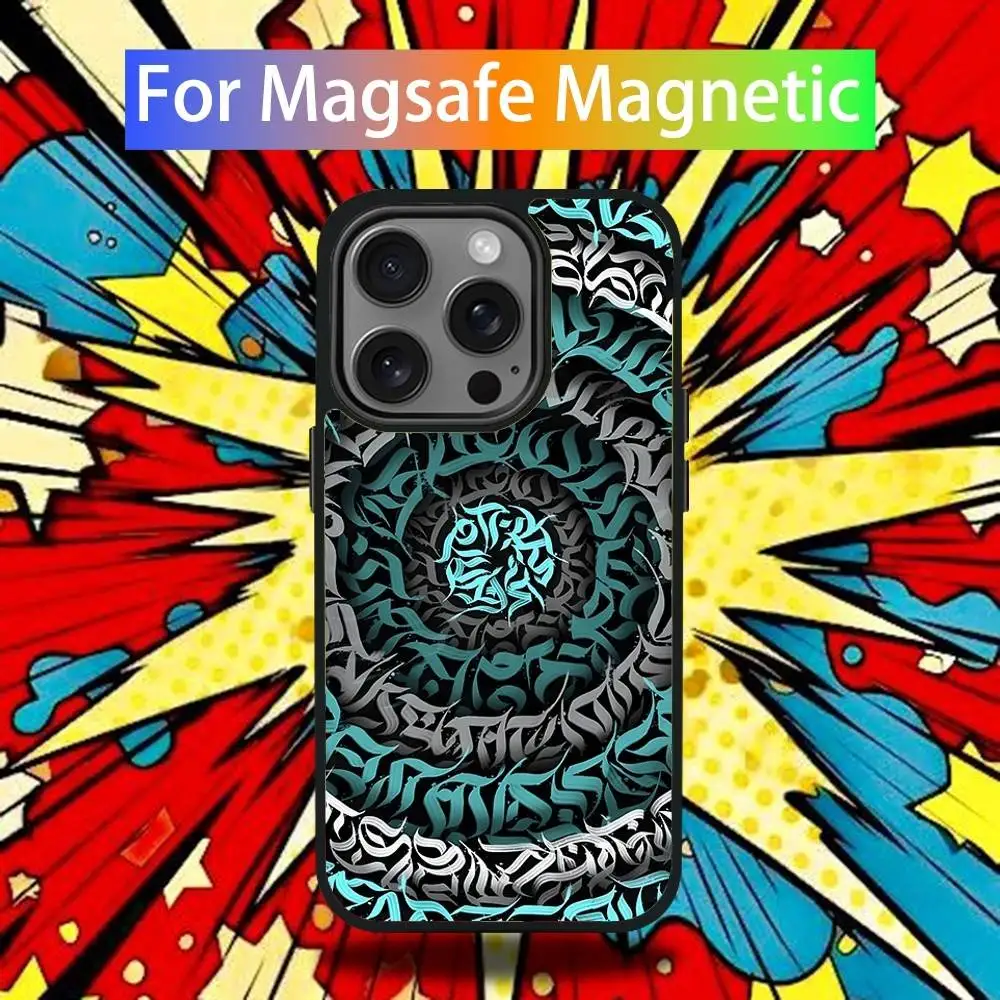 P-Pokras L-Lampas Art Etui na telefon iPhone 16,15,14,13,12,11,Pro,Max,Plus,Mini,SE4,E Magnetyczne bezprzewodowe ładowanie Magsafe