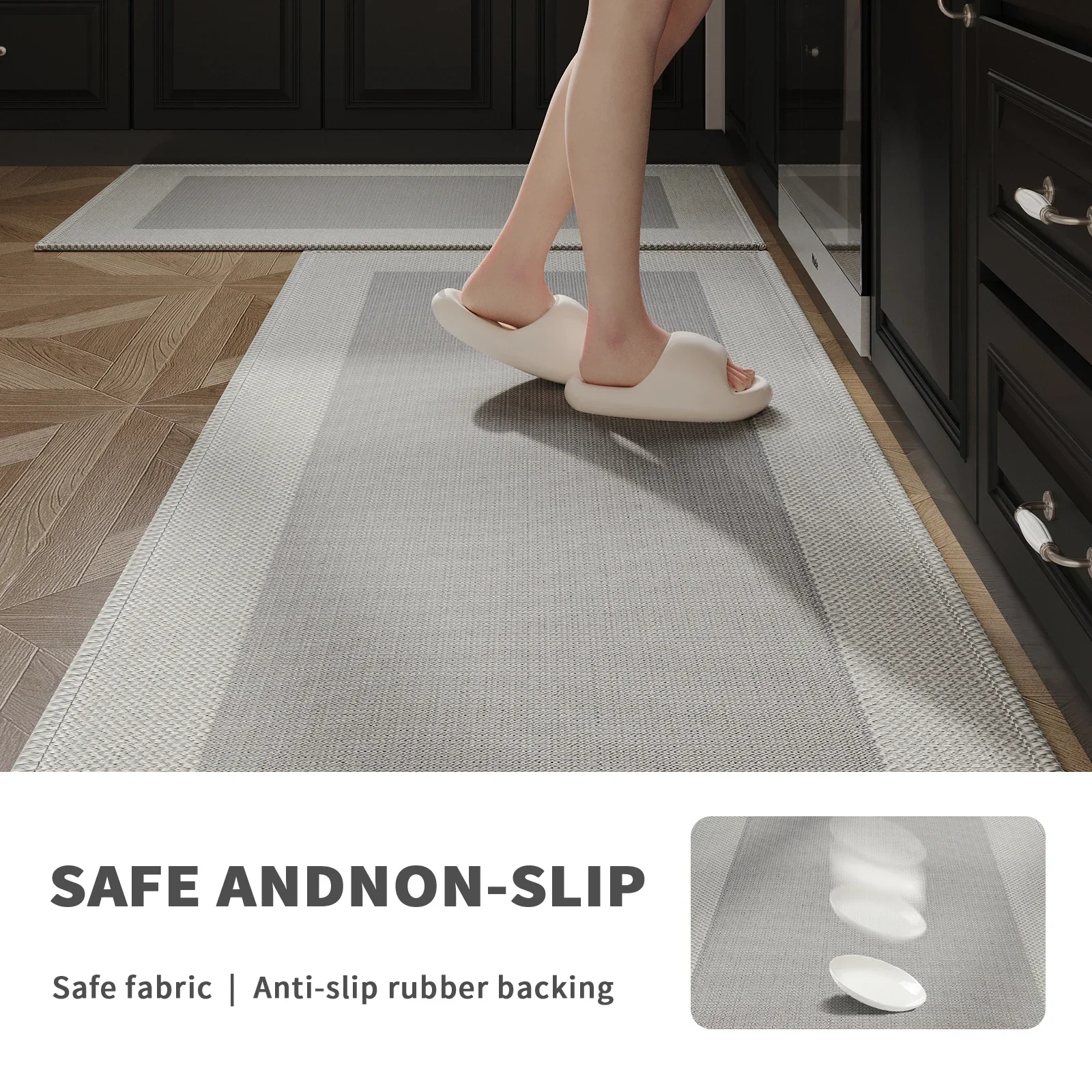 Kitchen Floor Mat Oil-proof Waterproof Wipeable Wash Free Long Strip Carpet Dirty-resistant Oil-absorbing Water-absorbing Rug