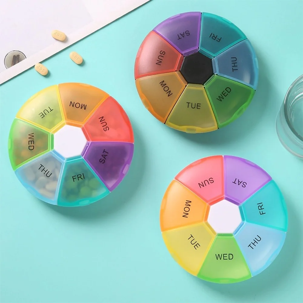 

New Hot Portable Weekly Organizer 7 Days Medicine Pill Box Small Travel Vitamin Cases Container Storage Tablet Fish Oils Tools