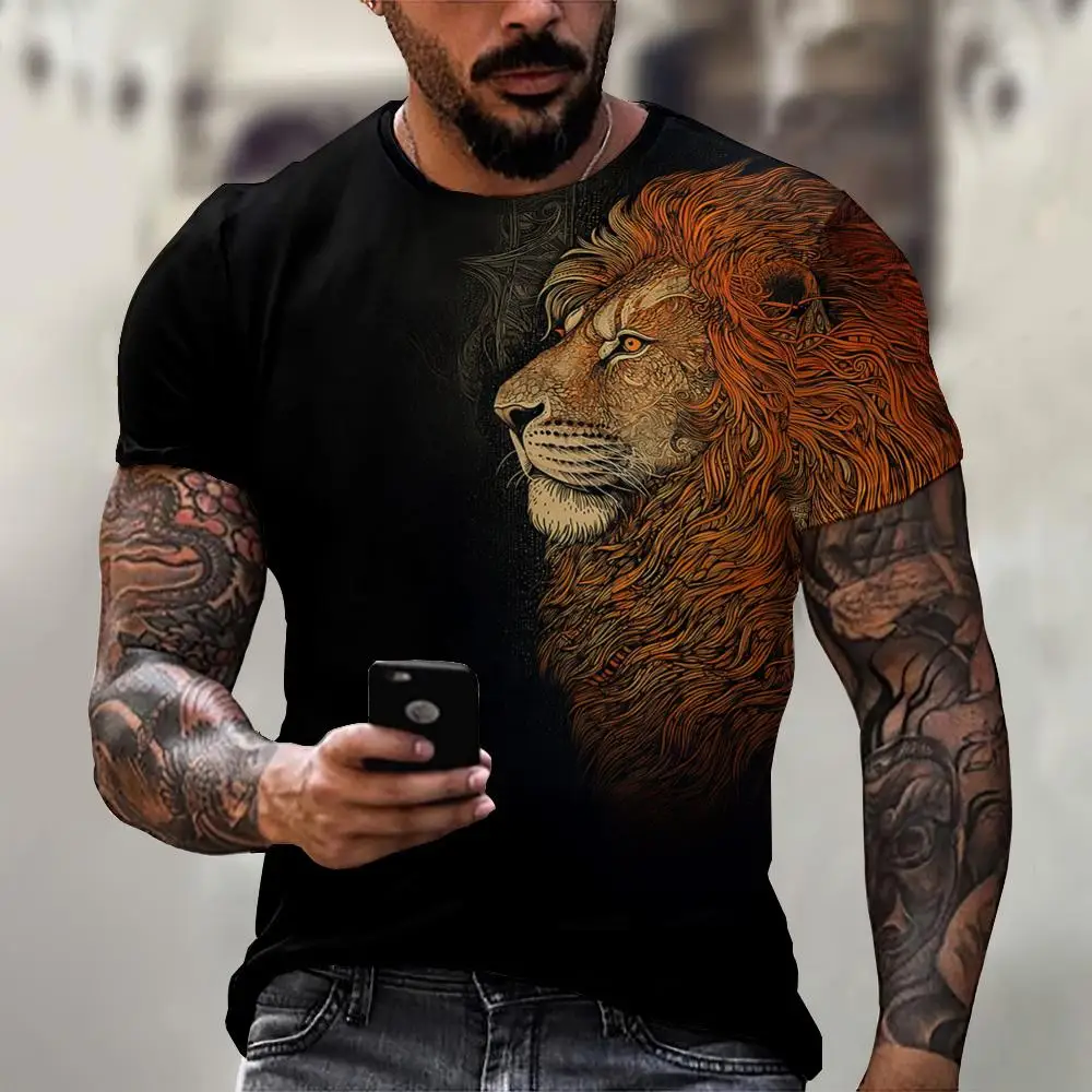 Retro Animal Men\'s T-Shirt Summer Casual Fashion Short Sleeve 3d Printed Daily Men\'s Clothing T Shirt For Men Top Tee