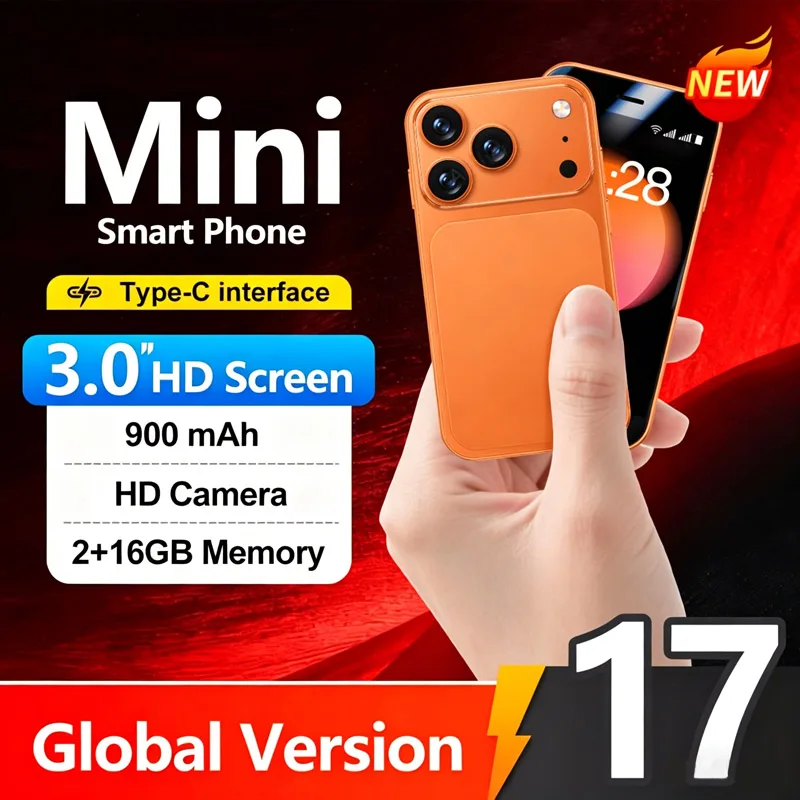 ONEMYTH A17 Mini 3G Mini Smartphone Android System Google Store Face Recognition 3.0 Inch Screen Small Phone