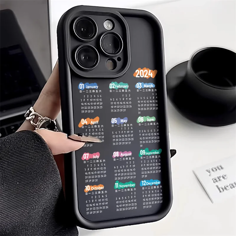 2024 Calendar Soft TPU Case For Oppo A17 A16 A15 Reno 8T 5F 6 5 Realme C55 C51 C53 C30 C35 C20 C15 C11 C12 C25S C21Y C25Y Cover