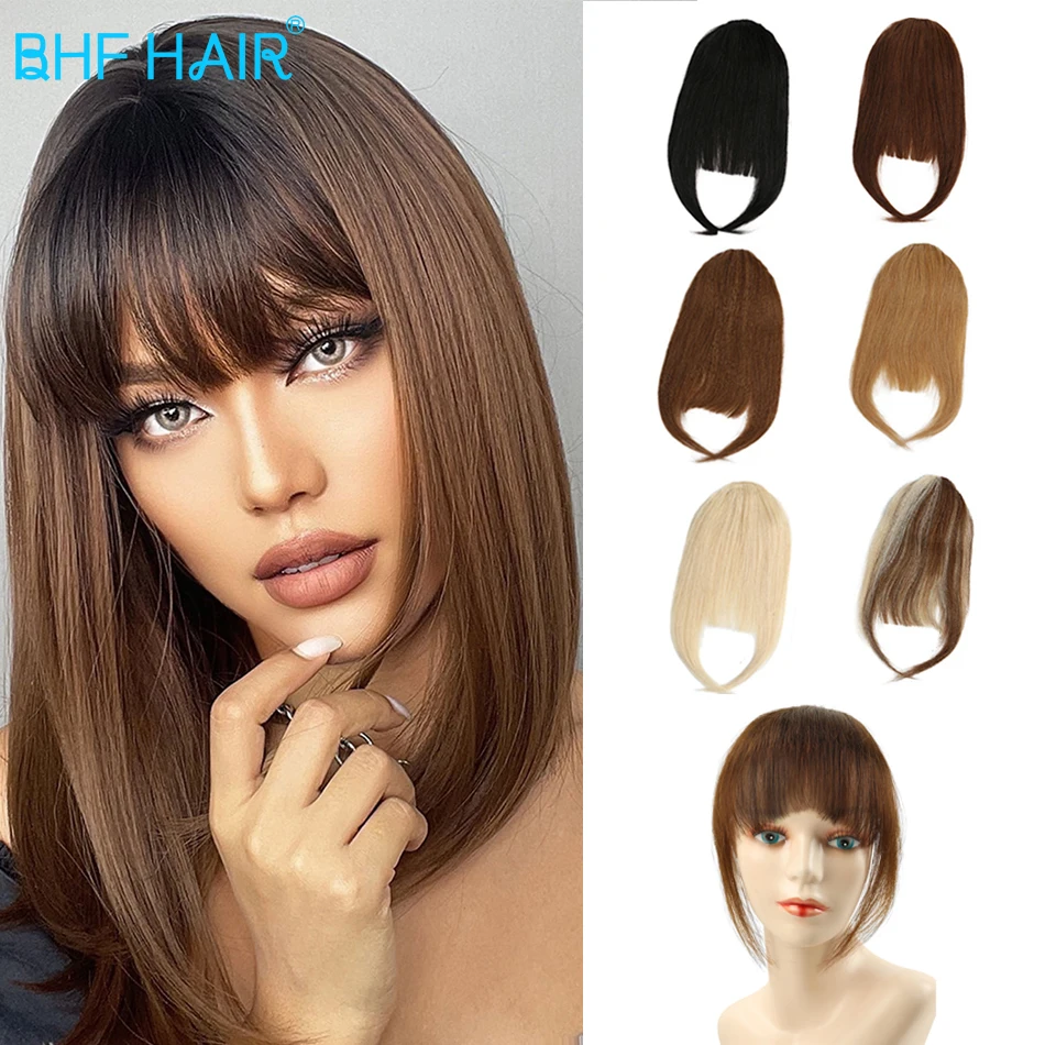 Natural Human Hair Fringe Bangs 3 Clip Bangs 20G 100% Human Hair Bangs Clip in Human Hair Extension