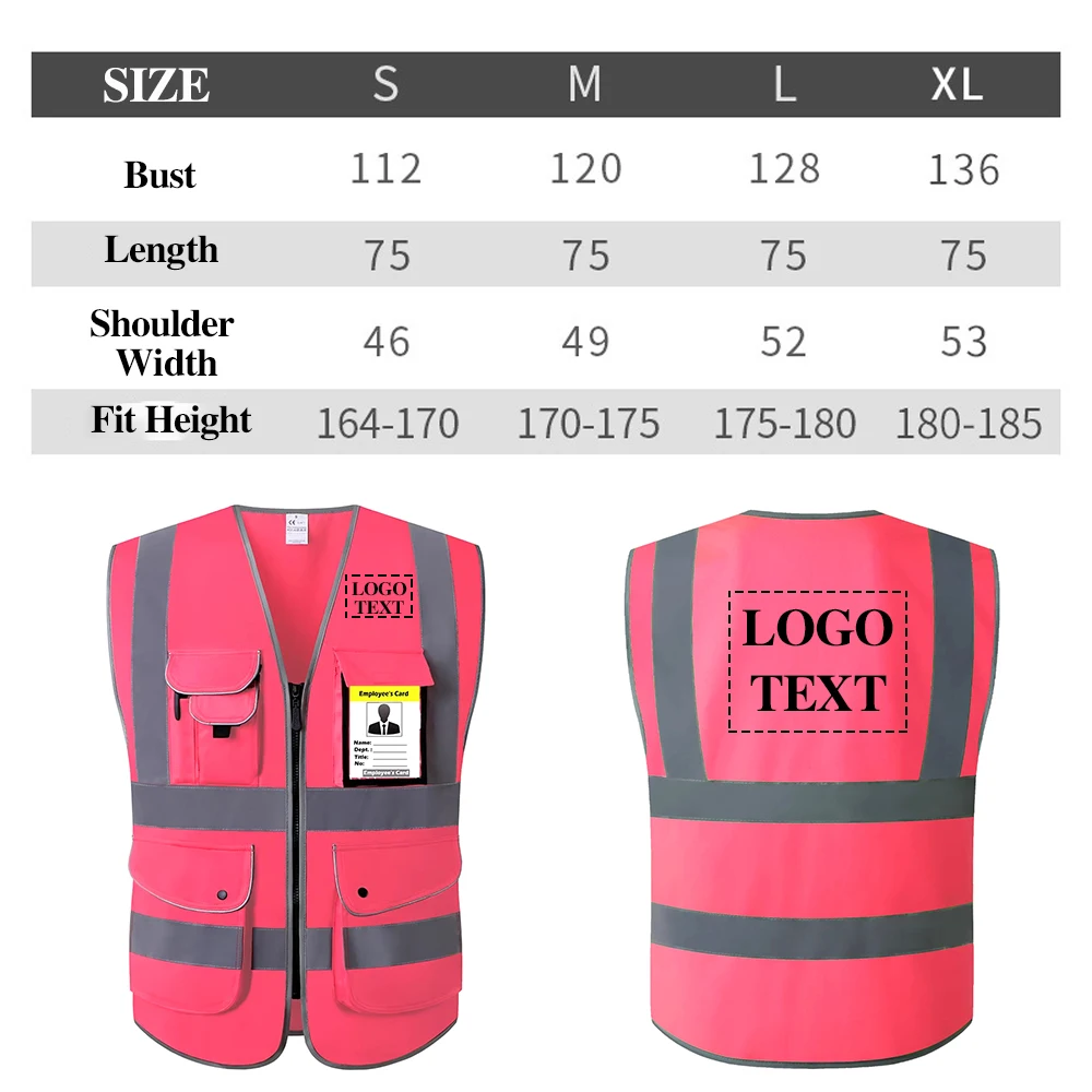 High Visibility Reflective Safety Vest for Men Women 9 Multiple Pockets Security Protection Construction Working Clothes