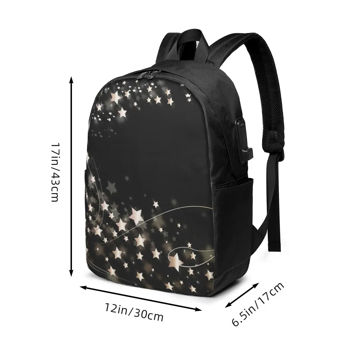 Star In Black Background Backpack Travel Notebook Bag Computer College Student School Bag Laptop Shoulder Bags for Men Women