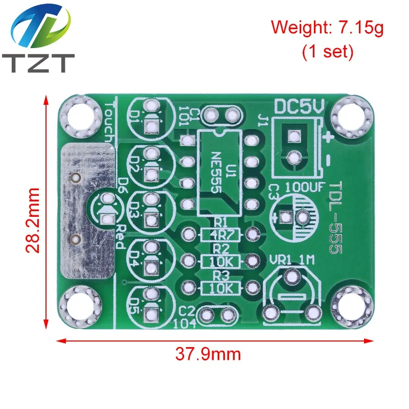 TZT DIY Kit Touch LED Light Kit Touch Delay Lamp Electronic Parts Production Kit DC 5V adjustable 3s to 130s Adjustable