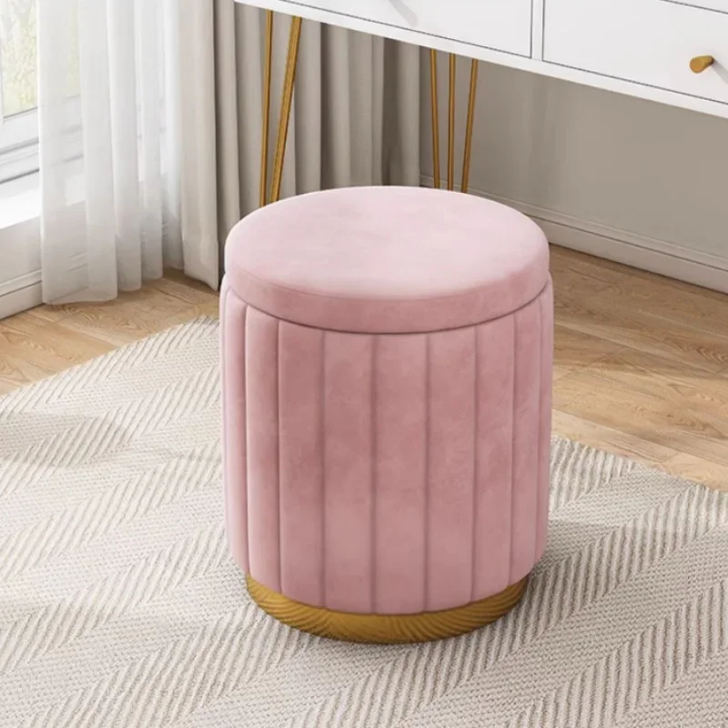 Light Luxury Makeup Stools - Round Stools for Bedrooms Sofas Side Stools Dressing Stool Vanity Chairs Storage Bench