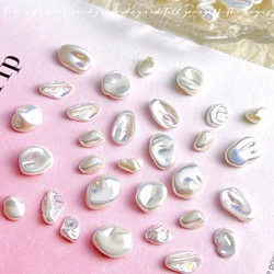 10PCS Irregular Pearls Nail Art Charms Rhinestone Manicure Decor Parts For Baroque Nails Decoration Design Supplies Materail