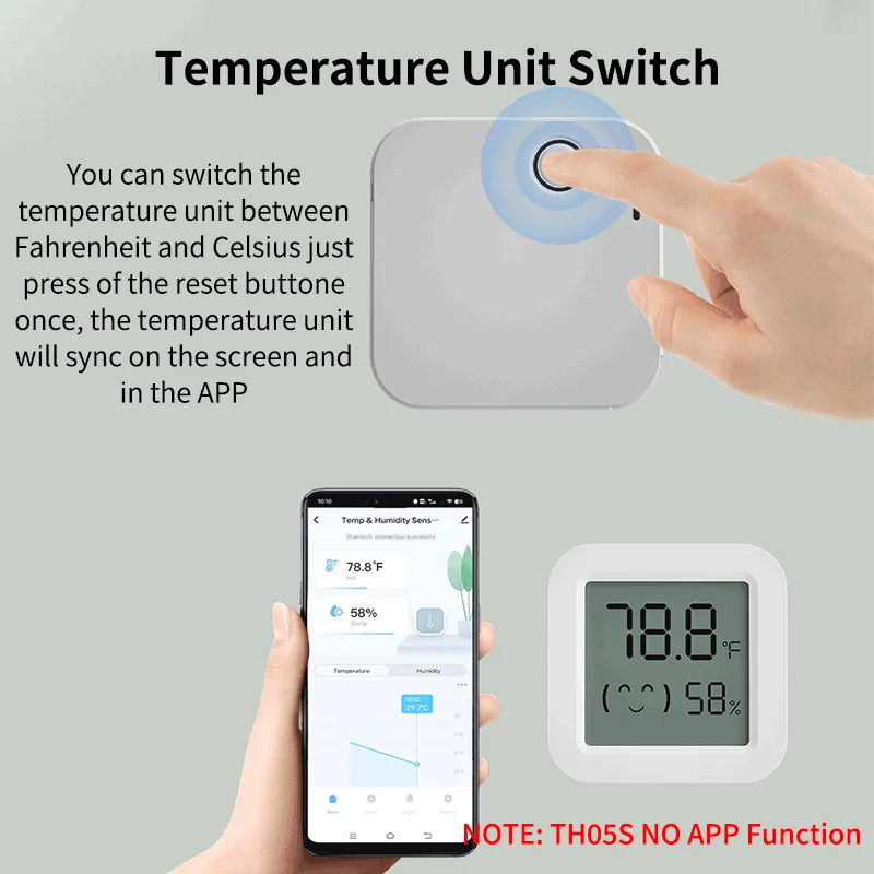 Sensor de temperatura y humedad Tuya, Mini pantalla Digital LCD, Compatible con aplicación Bluetooth, Control remoto, termómetro, higrómetro