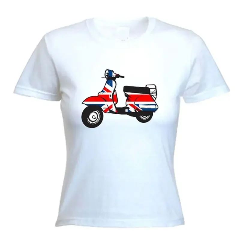 Mod Scooter Womens T Shirt Union Jack Scooters Target The Who Jam