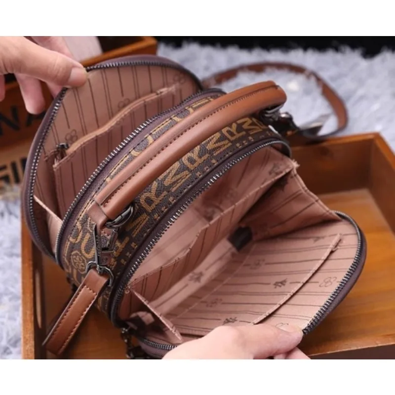 Retro High-quality Texture Embroidered Elephant Bag Fashion Trend Everything Small Crossbody Super Fire Hand Round Zipper Bag
