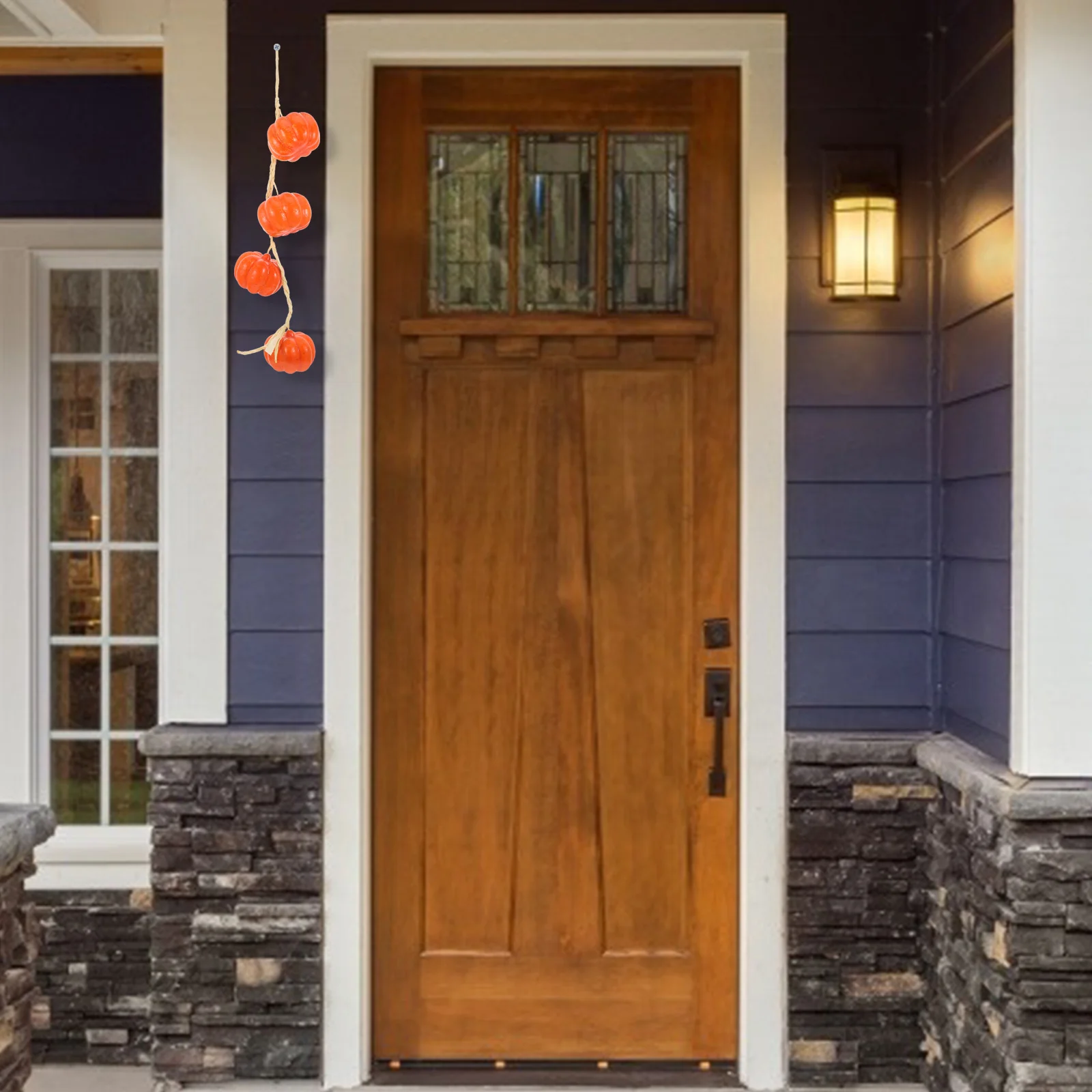 

3 pcs Simulated Pumpkin Decor Artificial Vegetable Strings Hanging Ornament For Home Garden Party Decoration Fake Fruit Skewer