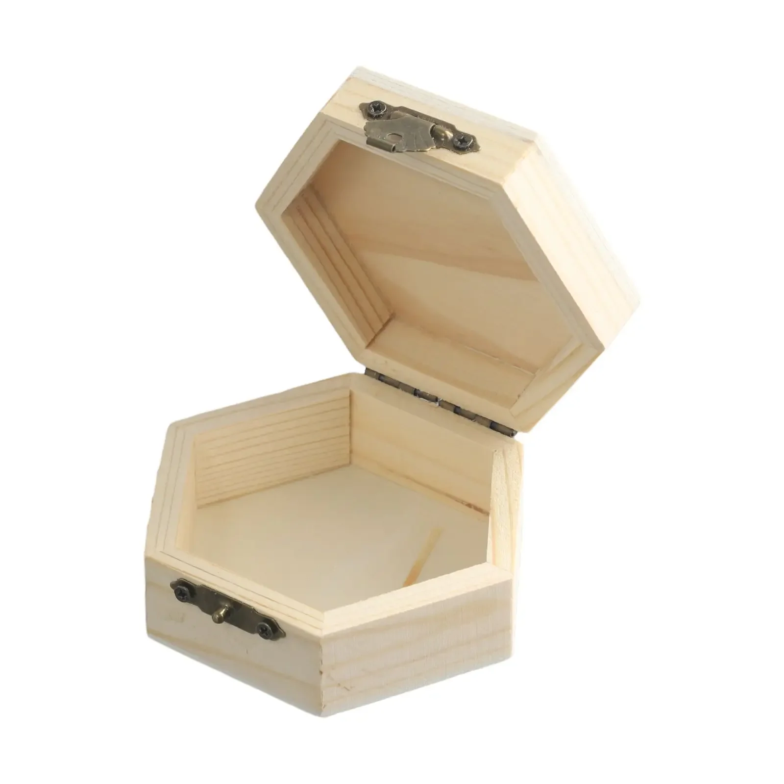 

1pc Wooden Hexagonal Shaped Storage Box Jewelry Box Wedding Gifts Favors Box Holder For Home Supply Storage Decoration