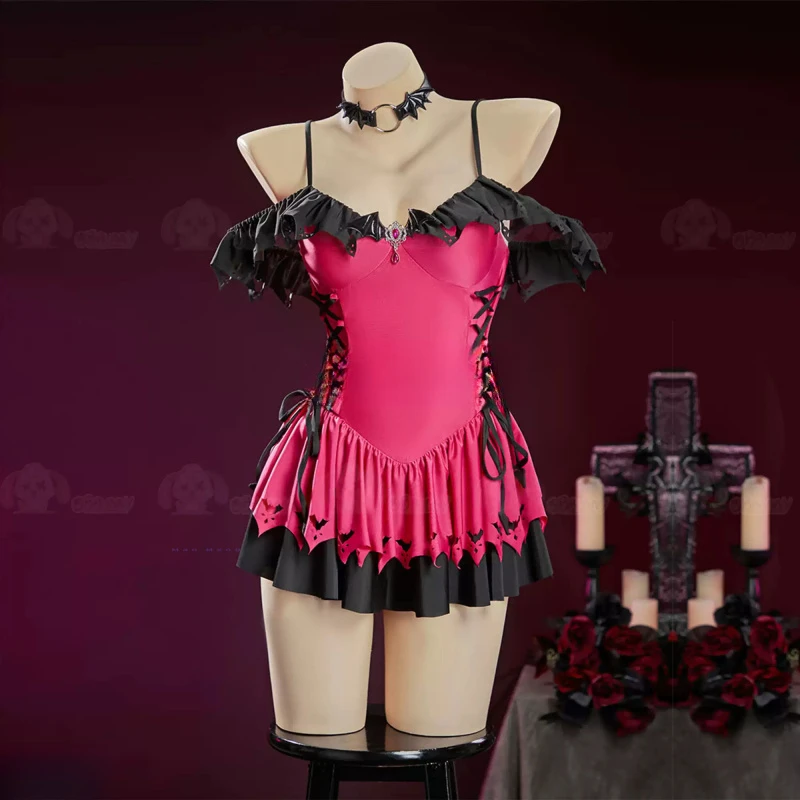Draculaura Cosplay Costume Anime High Sexy Swimsuit Lovely Uniform Halloween Party Role Play Outfit Women Sweet Beach dress view 4