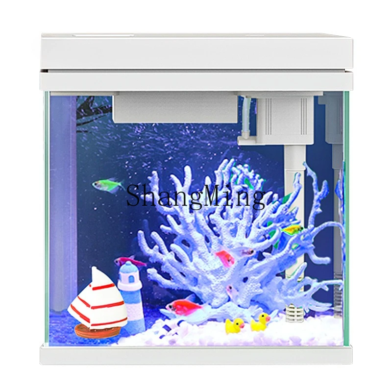 SM  fish tank self-circulation living room aquarium desktop household small glass tank