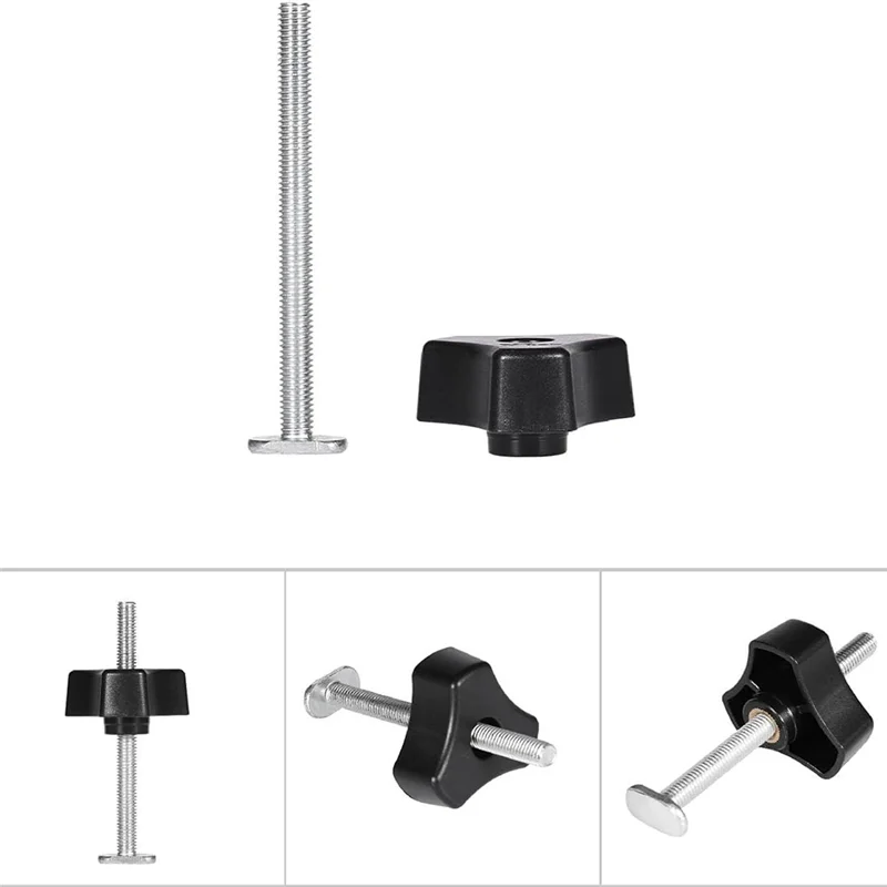 

AB33-8 Set T Screw And Plastic Knob Nut Set Woodworking Tool Jigs, Screw Fixture, T Bolt Knob Kit, Use With 1/4In And T-Track